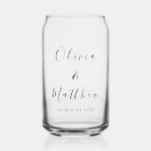 Elegante witte klassieke minimalistische bruiloft blikvorm glas (Voorkant)