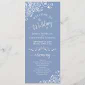 Elegante witte krullen op stoffige blauwe Fancy br Programma (Voorkant)