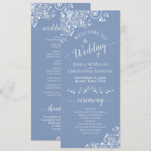 Elegante witte krullen op stoffige blauwe Fancy br Programma