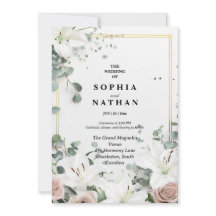 Elegante Witte Lelie & Eucalyptus Bloemen Huwelijk