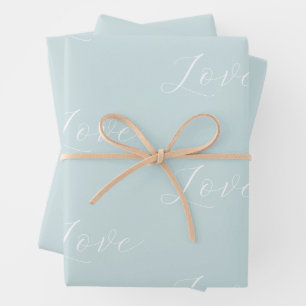 Elegante witte liefde Aqua Mint bruiloft Inpakpapier Vel