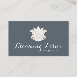 Elegante Witte Lotus Yoga en Meditatie Leraar Visitekaartje