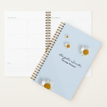 Elegante witte madeliefjes blauw