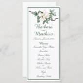 Elegante witte Magnolia Blossom Receptie Menu (Voorkant / Achterkant)
