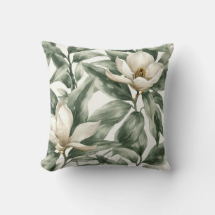 Elegante Witte Magnolia Botanisch Sieraccent Kussen