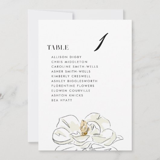 Elegante witte Magnolia bruiloft zitgrafiek (Voorkant)