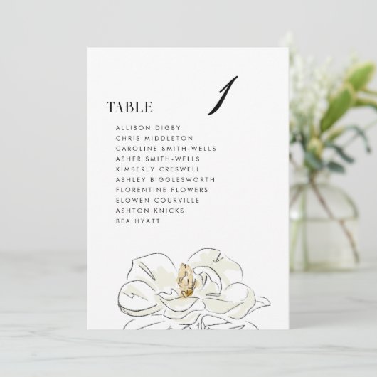 Elegante witte Magnolia bruiloft zitgrafiek (Staand voorkant)