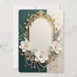 Elegante witte magnolia en gouden sierlijst