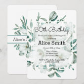 Elegante witte Magnolia groen 30e verjaardag Kaart (Voorkant / Achterkant)