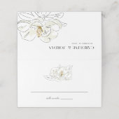 Elegante witte Magnolia illustratie bruiloft (Buitenkant ongevouwen)