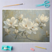 Elegante witte magnolia's decoupage tissuepapier (Craft)