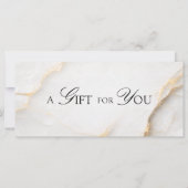 Elegante witte marmeren QR-code cadeaubon (Voorkant)