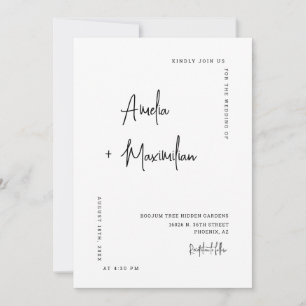 Elegante witte minimalistische QR-code trouwfoto Kaart