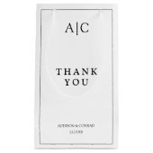 Elegante witte monogram bruiloft klein cadeauzakje (Voorkant)