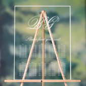 Elegante Witte Monogram Trouwstoel Grafiek Acryl Bord (Neutraal)
