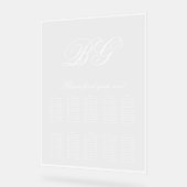 Elegante Witte Monogram Trouwstoel Grafiek Acryl Bord (Hoek)