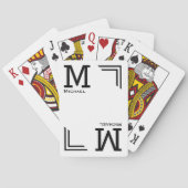 elegante witte monogrammen speelkaarten (Achterkant)