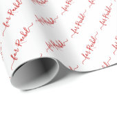 Elegante witte naamtag Cursief kerstscript Cadeaupapier (Rol Hoek)