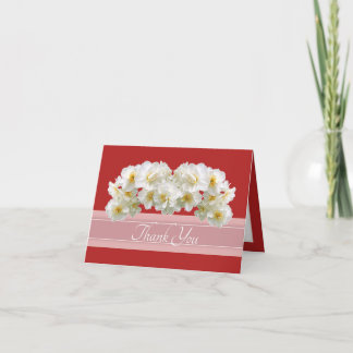 Elegante witte narcisboeket bloemige dankjewel bedankkaart