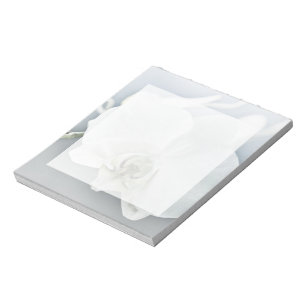 Elegante Witte Orchidee Botanische Kunst Notitieblok