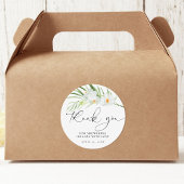 Elegante witte orchidee bruidsdouche ronde sticker