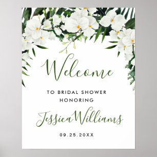 Elegante Witte Orchidee BRUIDSSCHOONMAAK WELKOMSBO Poster