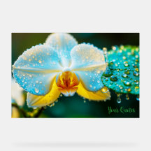 Elegante Witte Orchidee met Waterdruppels Botanisc