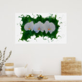 Elegante witte orchidee schilderij tropische bloem poster (Keuken)