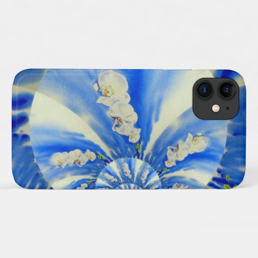 Elegante witte orchidee waterverf schilderij Case-Mate iPhone case (Achterkant (horizontaal))