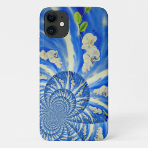 Elegante witte orchidee waterverf schilderij iPhone 11 hoesje