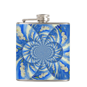 Elegante witte orchidee waterverf schilderij heupfles