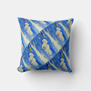 Elegante witte orchidee waterverf schilderij kussen