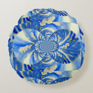 Elegante witte orchidee waterverf schilderij rond kussen