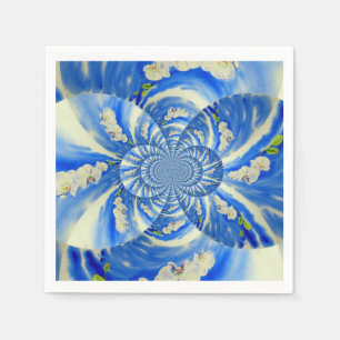 Elegante witte orchidee waterverf schilderij servetten