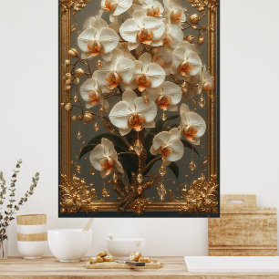 Elegante witte orchideeboeket poster