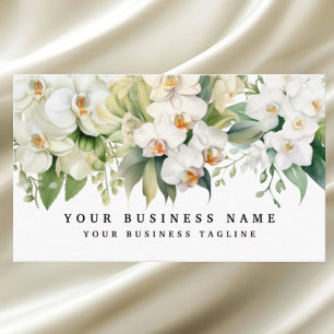 Elegante Witte Orchideeën Bloemen Bloemstuk Visitekaartje