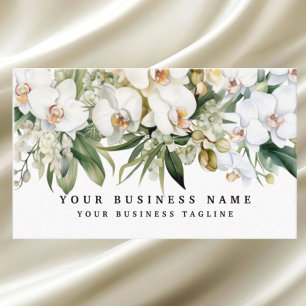 Elegante Witte Orchideeën Bloemen Bloemstuk Visitekaartje