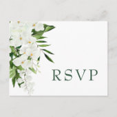 Elegante Witte Orchideeën Boheemse Bruiloft RSVP Briefkaart (Voorkant)
