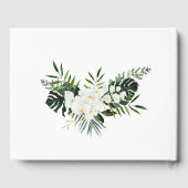 Elegante Witte Orchideeën Boheemse Bruiloftsshower Gastenboek (Achterkant)