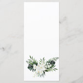 Elegante Witte Orchideeën Boheemse Trouwdagdiner Menu (Achterkant)