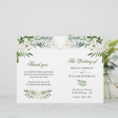 Elegante Witte Orchideeën Boho Trouwprogramma (Staand voorkant)