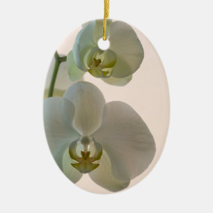 Elegante witte orchideeën bruidsmeisje bedankt keramisch ornament