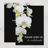 Elegante Witte Orchideeën Huwelijks-/Uitnodigingen Kaart (Voorkant / Achterkant)