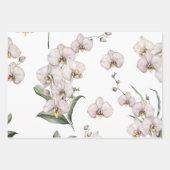 Elegante witte orchideeën palmen tropische bloemen inpakpapier vel (Voorkant)