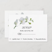 Elegante witte orchideeën RSVP Card (Voorkant / Achterkant)