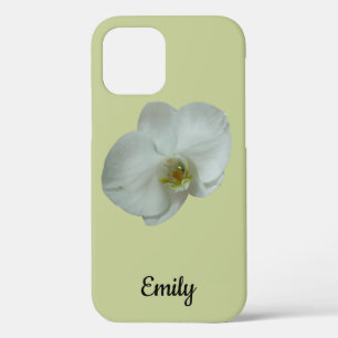 Elegante witte orchideeënbloem botanisch iPhone 12 hoesje