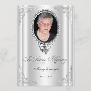 Elegante witte order of service rouwkaarten kaart