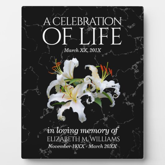 Elegante Witte Orientals Lilies Viering van het Le Fotoplaat (Voorkant)