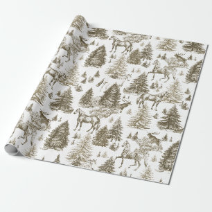 Elegante Witte Paarden in Sneeuw Bossen Toile Cadeaupapier