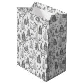 Elegante Witte Paarden in Sneeuw Bossen Toile Medium Cadeauzakje (Achterkant Gekanteld)